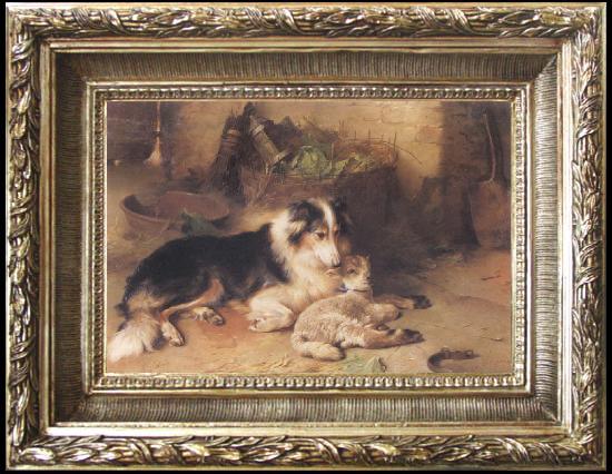framed  Walter Hunt The Shepherd-s Pet, Ta021s